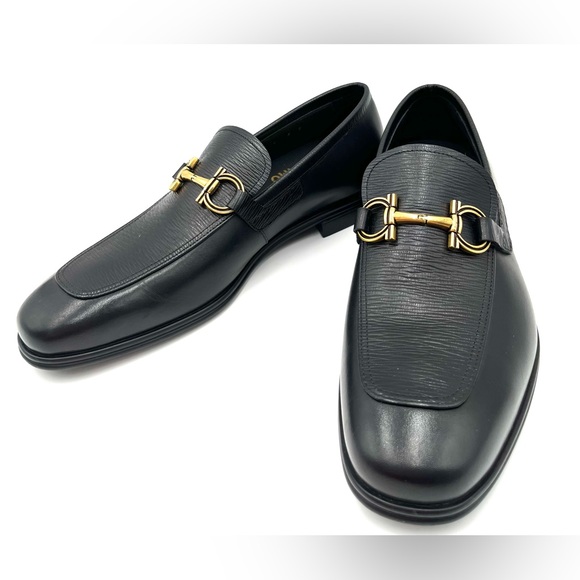 Salvatore Ferragamo Scarlet Leather Loafer, Black